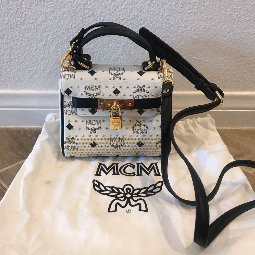 NEW MCM Heritage Visetos Mini Satchel Crossbody